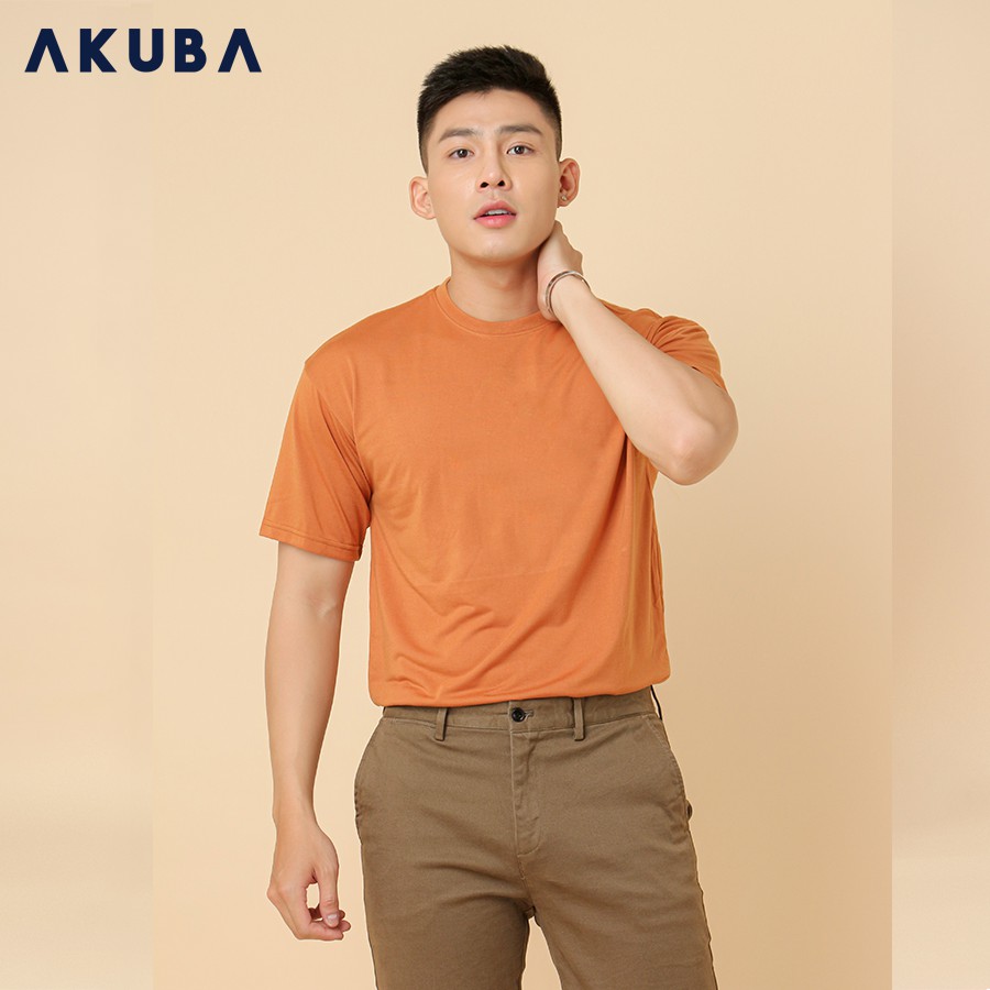 [Mã FASHIONMALLT4 giảm 15% tối đa 30K đơn 150k] Áo Thun Nam Tay Ngắn Trơn Unisex FreeSize AKUBA 01AB2032s