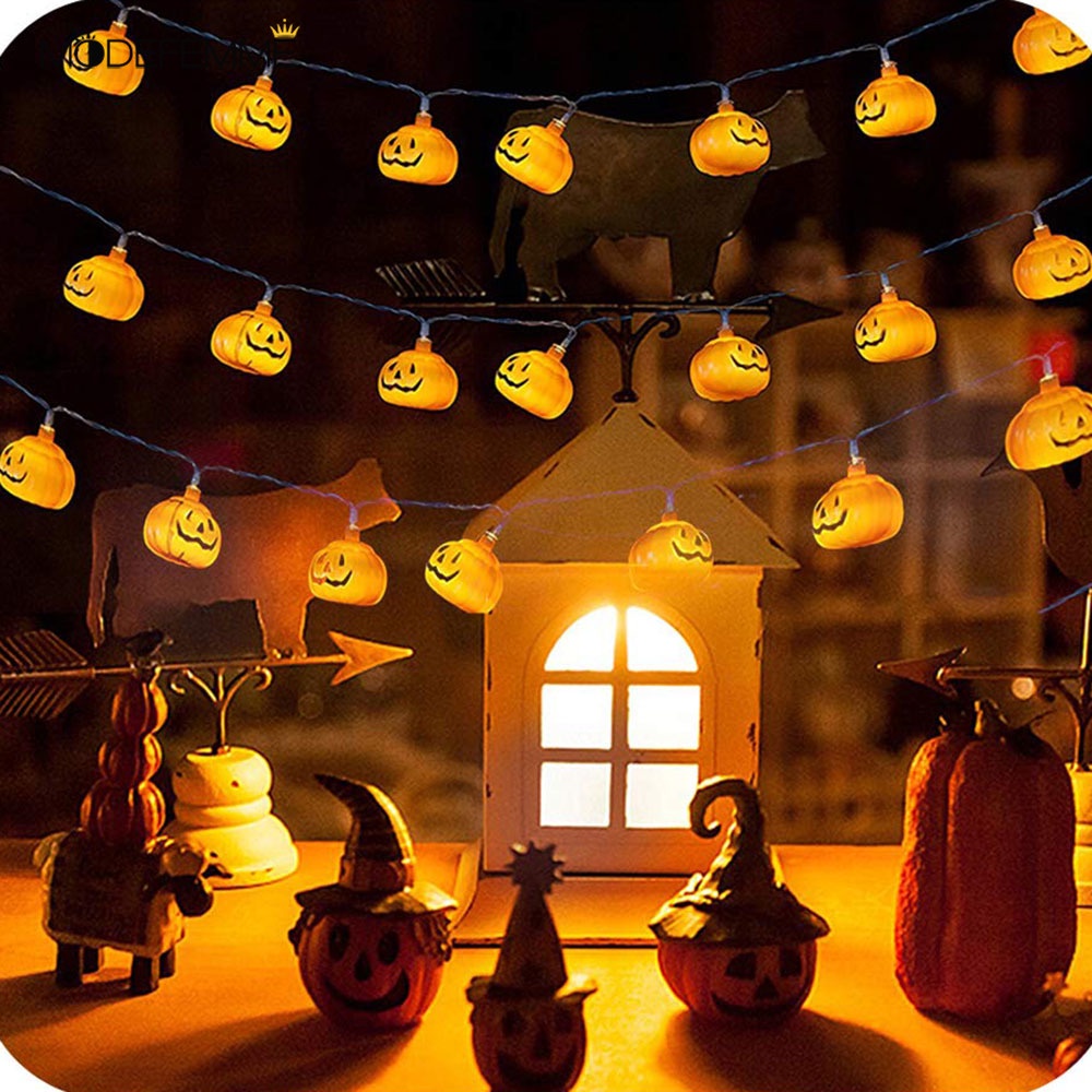 Dây Đèn LED 1 / 3M Hình Quả Bí Ngô Trang Trí Halloween