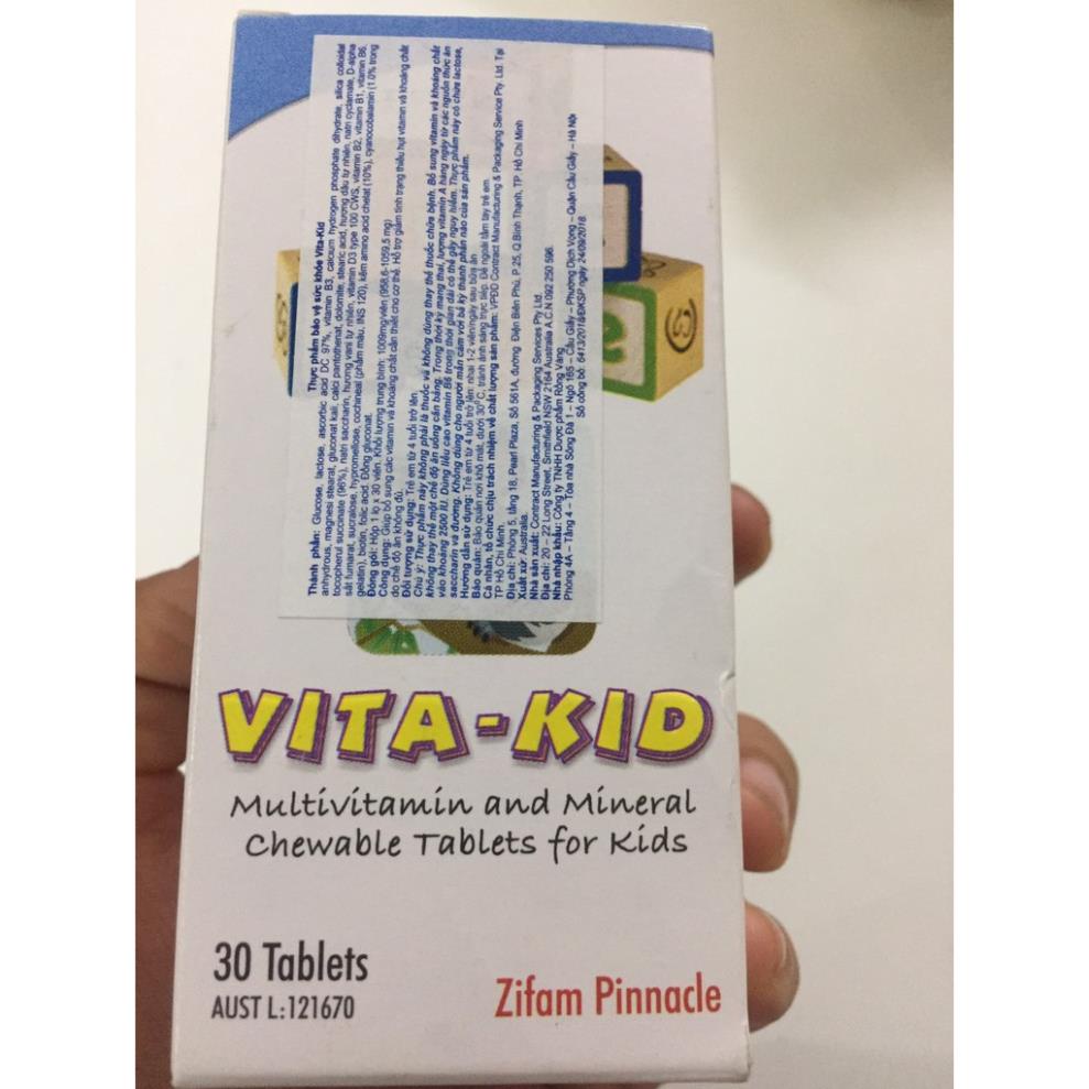 {Nhập Úc} VITA KID – Bổ sung vitamin, khoáng chất giúp tăng sức đề kháng, mắt sáng, dáng cao, thông minh (30 viên)