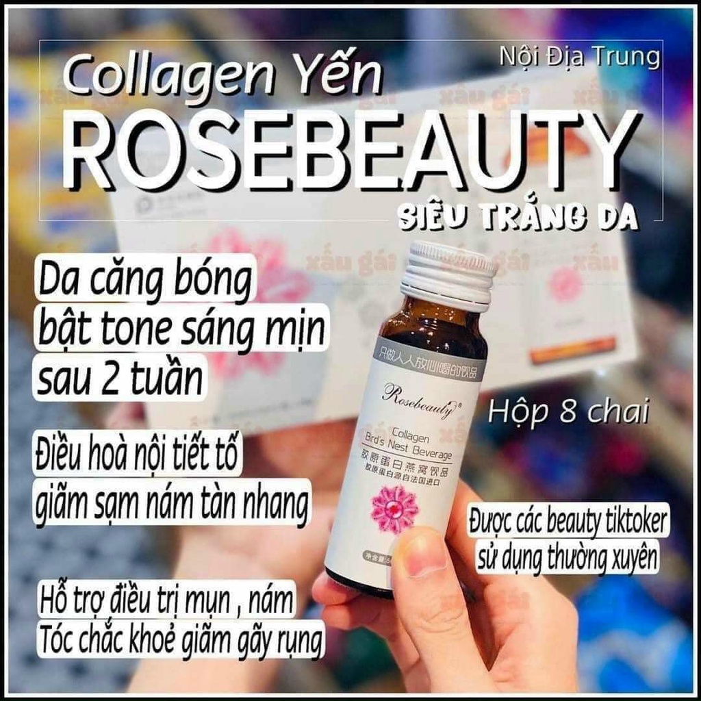 Nước uống collagen rose beauty trắng da