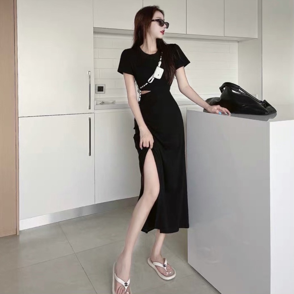 váy body hở eo xẻ 2119