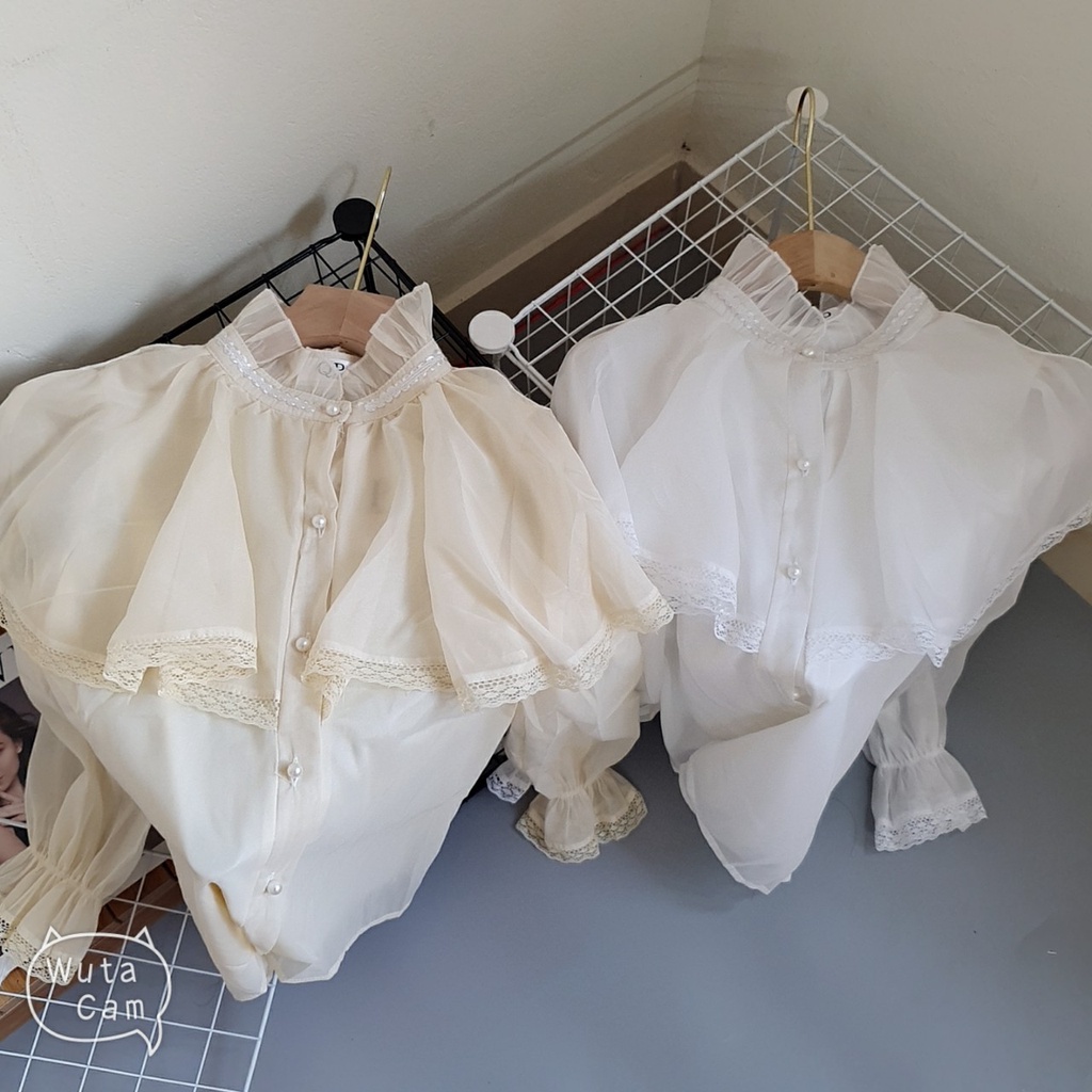 A488- SƠ MI NỮ DÀI TAY VON 2 MÀU