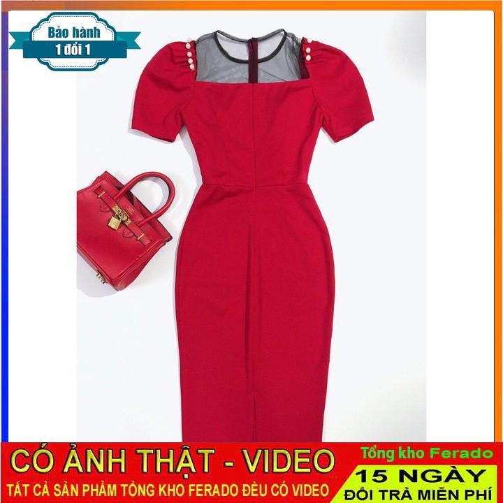 [ xả kho ] MiD Váy đầm ôm tôn dáng màu đỏ V1153 Mie Design kèm ảnh thật