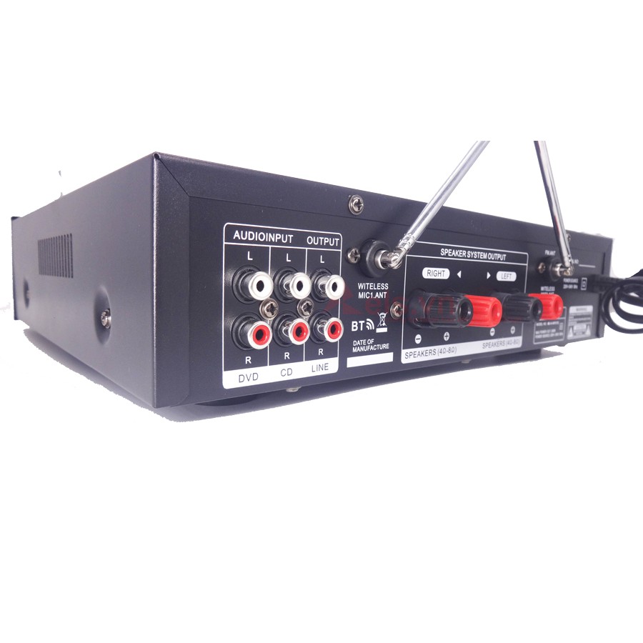 Ampli Karaoke Bluetooth Sunbuck MP618E Tặng Kèm 2 Mic Không Dây