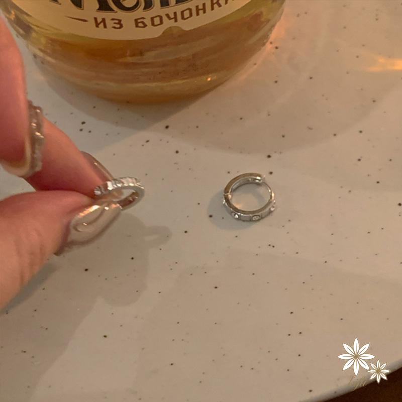 【kifli】Khuyên Tai Vòng Đính Đá Zircon Cao Cấp Thiết Kế Niche Cá Tính Dành Cho Nữ