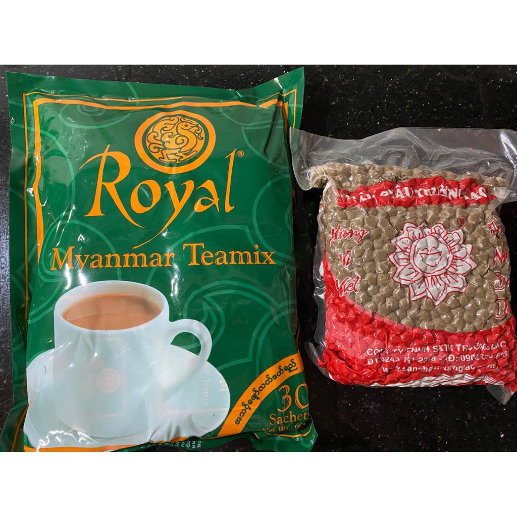 Combo trà sữa myanmar và 1kg trân châu đen Trường lạc