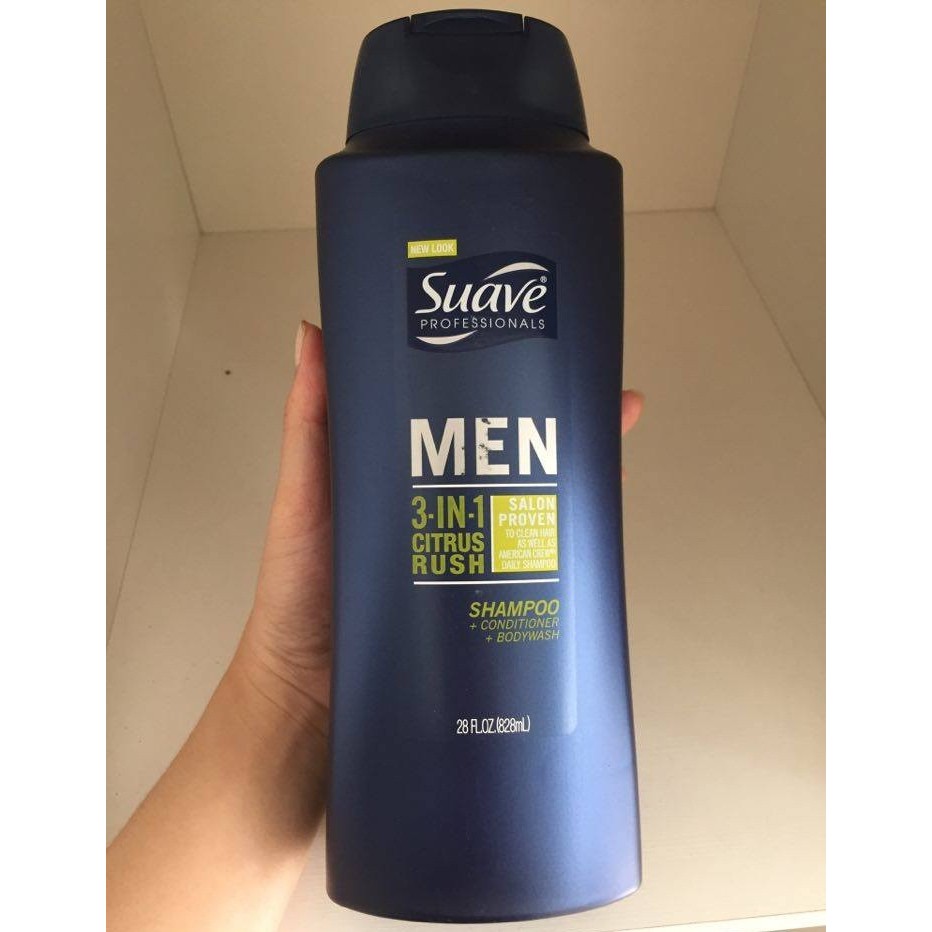 Sữa tắm, Gội và Xả SUAVE MEN Mỹ 3in1 828ml