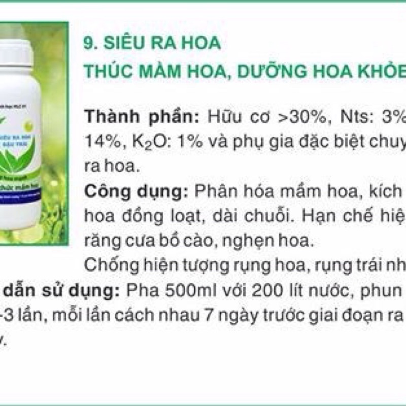 SIÊU RA HOA 500ML - KÍCH THÍCH RA HOA CỰC MẠNH, HOA RA ĐỒNG LOẠT, DƯỠNG HOA, TĂNG TỶ LỆ ĐẬU QUẢ