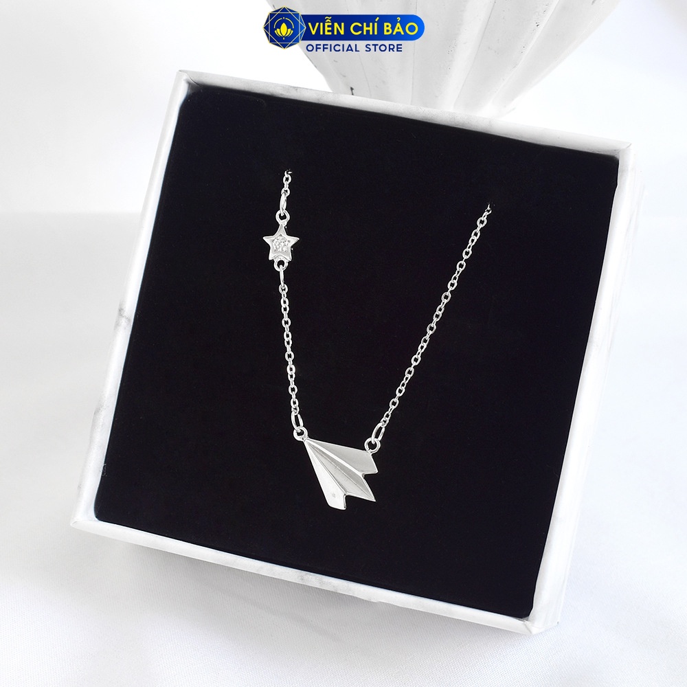 Dây chuyền bạc nữ Viễn Chí Bảo hình Máy bay giấy chất bạc 925 thời trang phụ kiện trang sức nữ D400283x