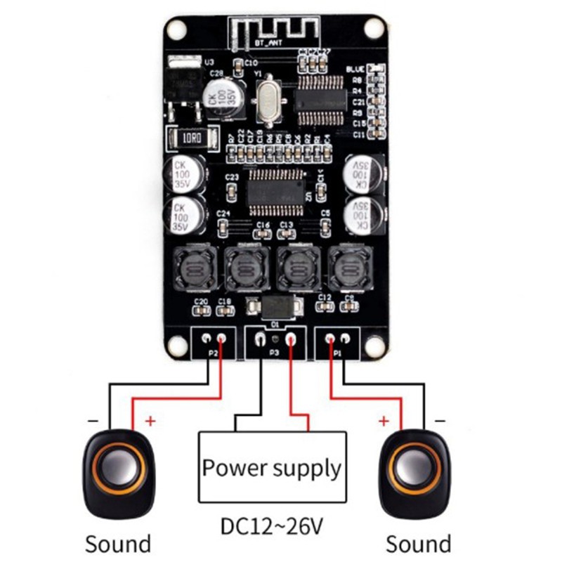 Bảng Mạch Khuếch Đại Âm Thanh Bluetooth Vhm-313 Tpa3110 2x15w Chuyên Dụng