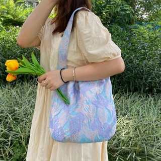 Túi tote nhỏ màu tím xanh pastel