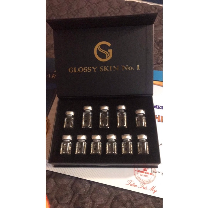 kamel bộ glossy skin no.1 Serum Siêu Căng Bóng Trắng Sáng Phục Hồi Cấu Trúc Da Tăng Sinh Collagen &amp; Elastin