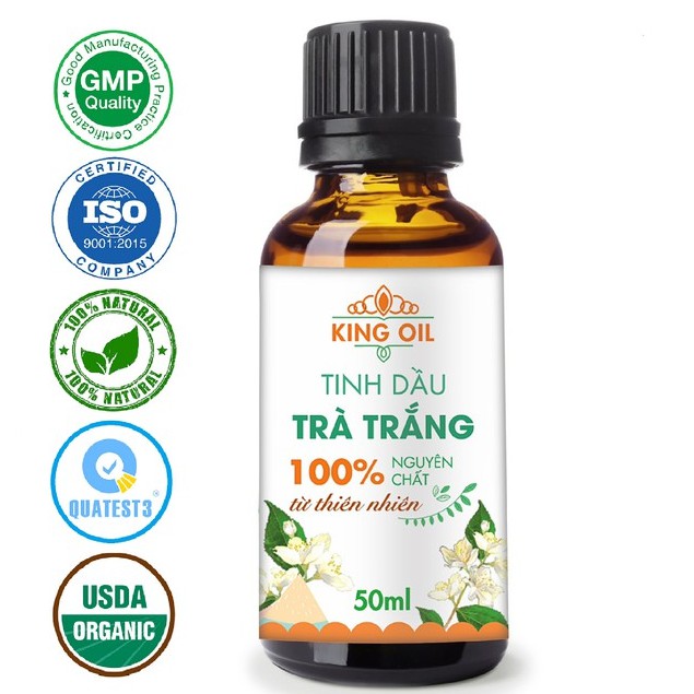 Tinh dầu Trà Trắng (White Tea Essential Oil) nguyên chất Organic từ thiên nhiên, xông phòng, đuổi muỗi - KingOil