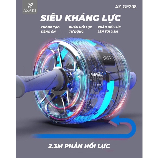 Con lăn tập bụng thông minh azaki GF208 săn chắc các cơ