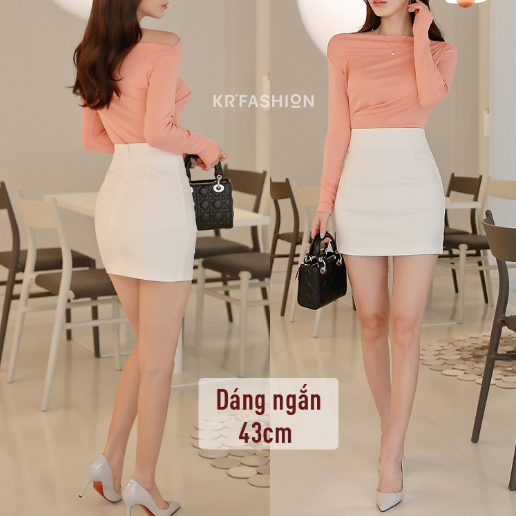 Chân váy ngắn ôm công sở đen mini SK220 Eo cạp cao dáng ôm - Váy bút chì 2 lớp công sở Hàn Quốc Hót Trend Hàn Quốc