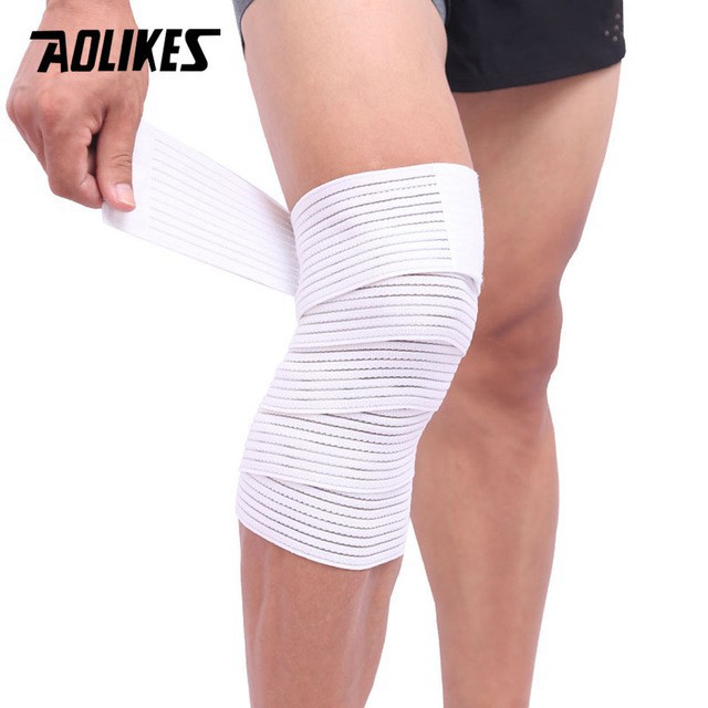 Băng Cuốn Đàn Hồi Bảo Vệ Đầu Gối Khủy Tay Cao Cấp Aolikes (1 Đôi L90cm)