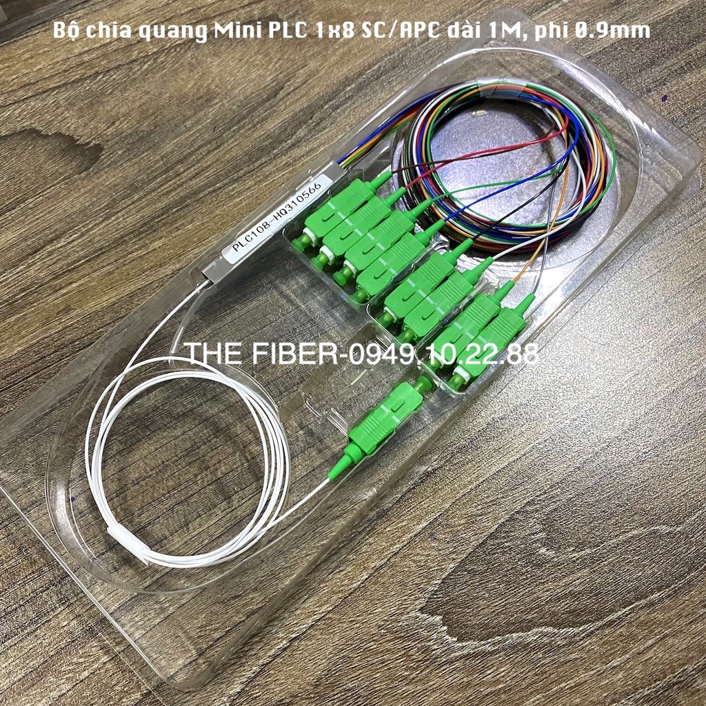 Bộ chia quang PLC 1x8 SC/APC phi 0.9mm dài 1M