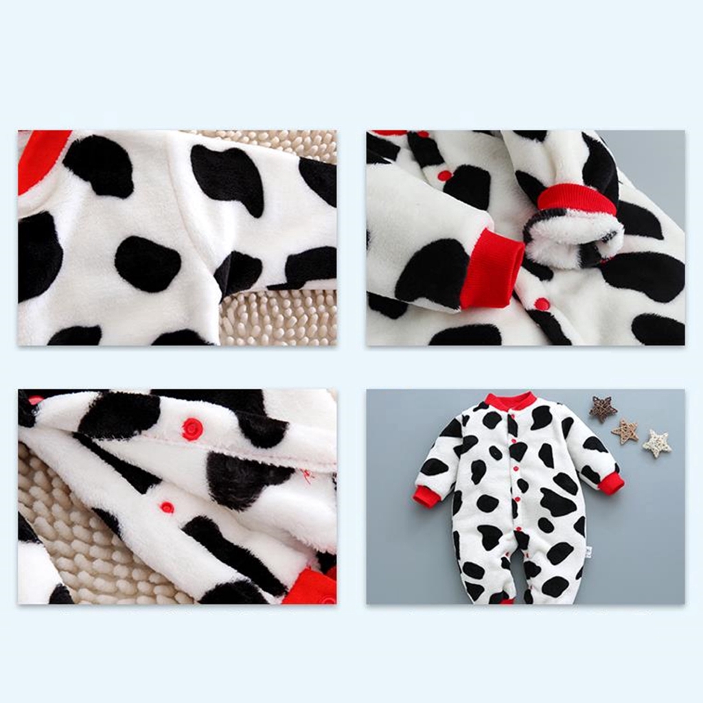 Áo liền quần LUCKYCANDY tay dài vải dày thiết kế đáng yêu dành cho bé trai và bé gái