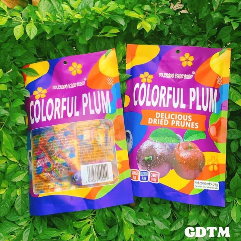 [OMAI] Ô Mai Colorful Plum - 3 Gói Xí Muội Trái Cây Mix Vị Cherry_Mận_Việt Quất 408gr giòn tan ngọt chua nhẹ siêu ngon