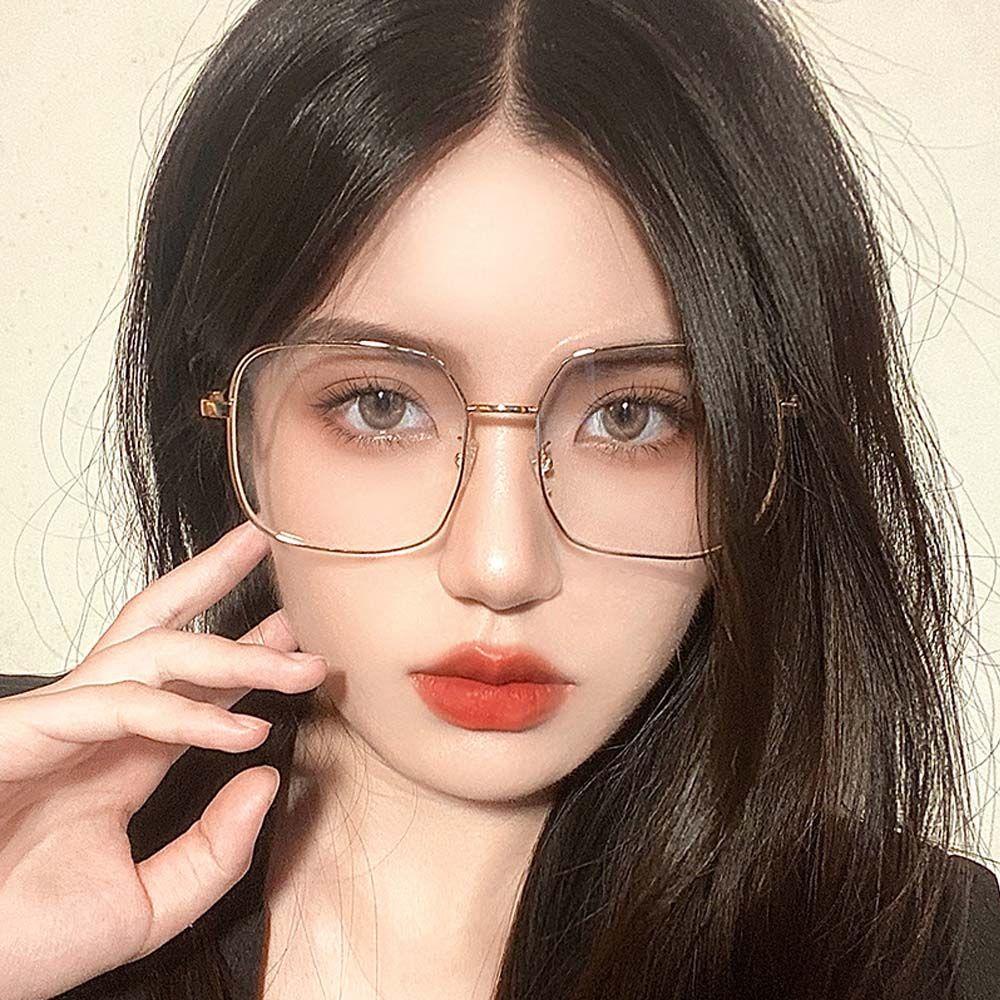 USNOW Mắt Kính Chống Ánh Sáng Xanh Tròng Hình Học Lớn Hợp Thời Trang