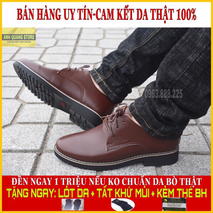 Giày đốc tờ nam cao cấp da bò nguyên tấm bảo hành 1 năm Dr028