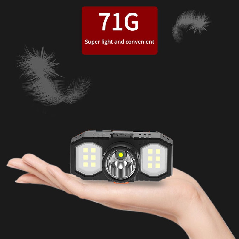 Đèn pin LED đội đầu di động 3 chế độ cổng sạc USB chống thấm nước nhẹ siêu sáng dùng cho hộ gia đình/ ngoài trời