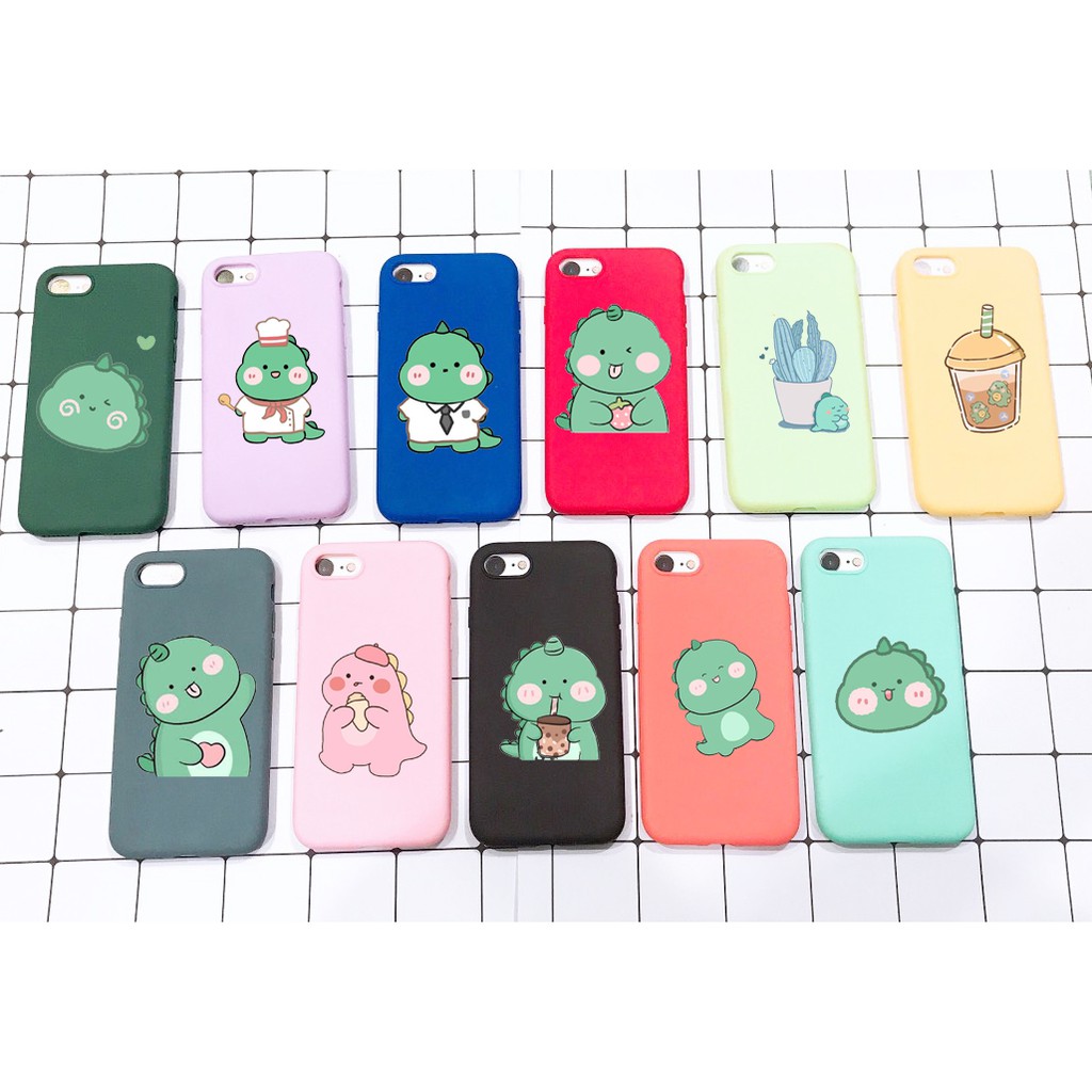 Ốp điện thoại khủng long nhiều màu không trong IP 6 7 8 X OPDI11