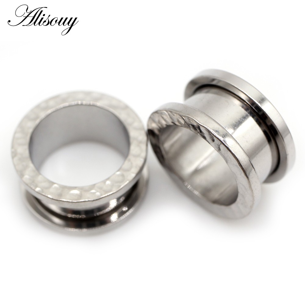 Alisouy Set 2 Khuyên Nong Tai Hình Nhịp Tim Bằng Thép Không Gỉ