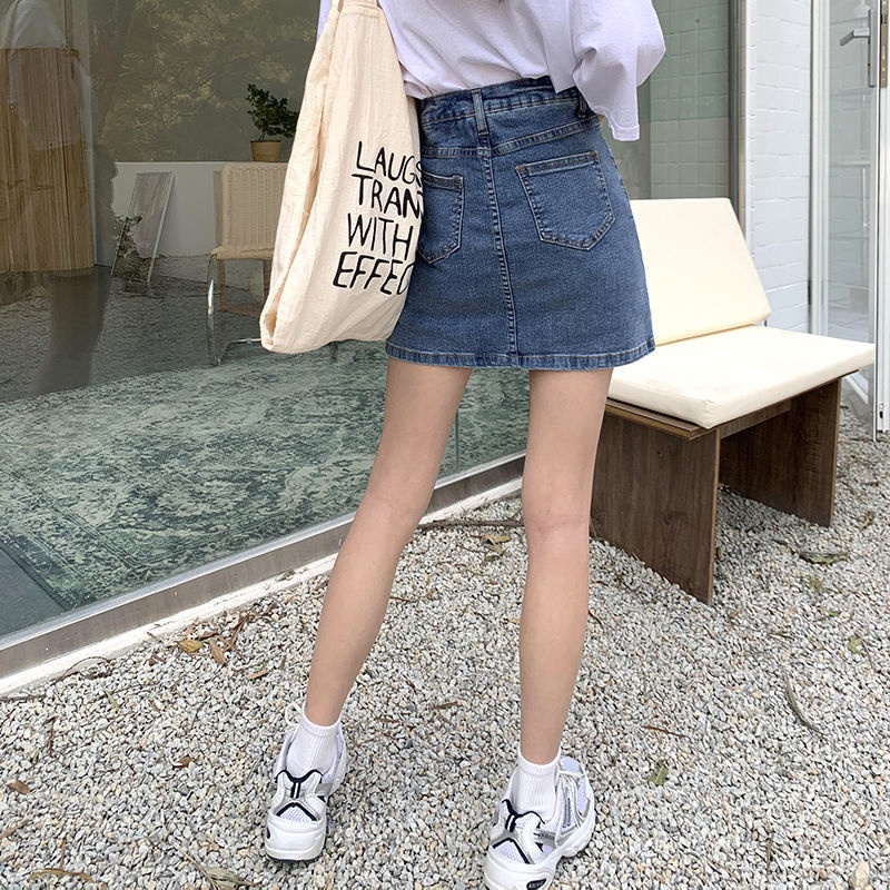 Chân váy jean Ngắn Lưng Cao Mẫu Mới 2022 Thời Trang Mùa Hè Cho Nữ