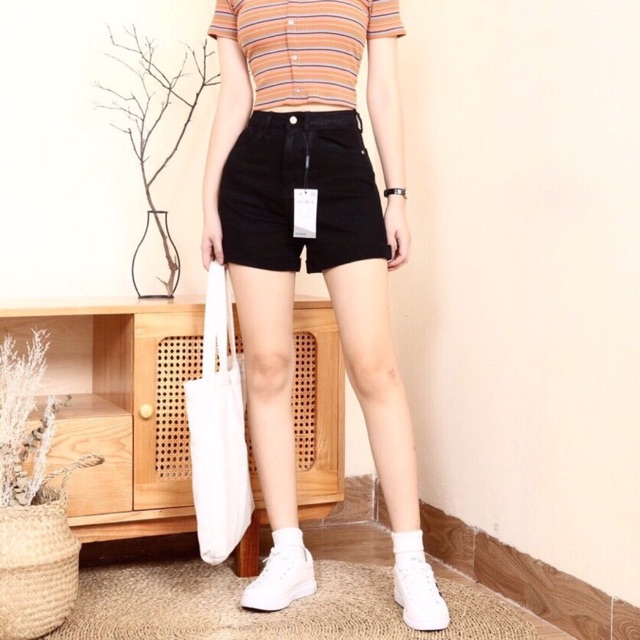 short jeans đen xuất dư