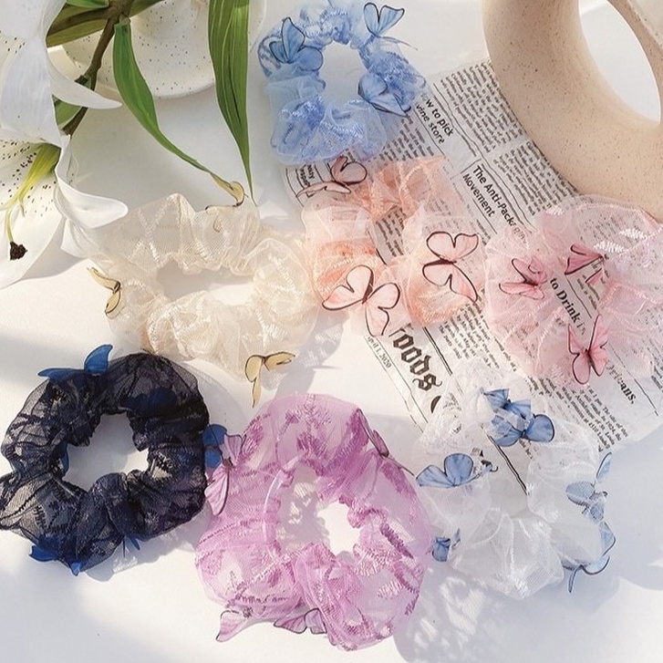 Dây buộc tóc co giãn phong cách thời trang cổ điển Hàn Quốc Vòng tóc dễ thương thắt nơ ruy-băng cô gái