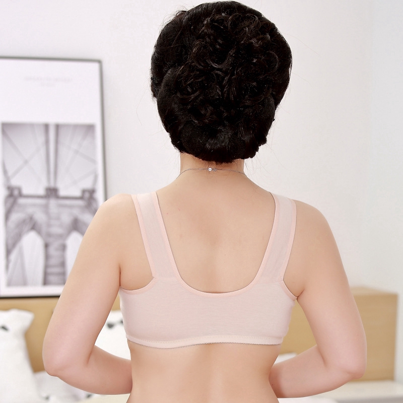 Áo ngực không gọng phối khóa gài trước kiểu dáng thời trang dành cho phụ nữ trung niên