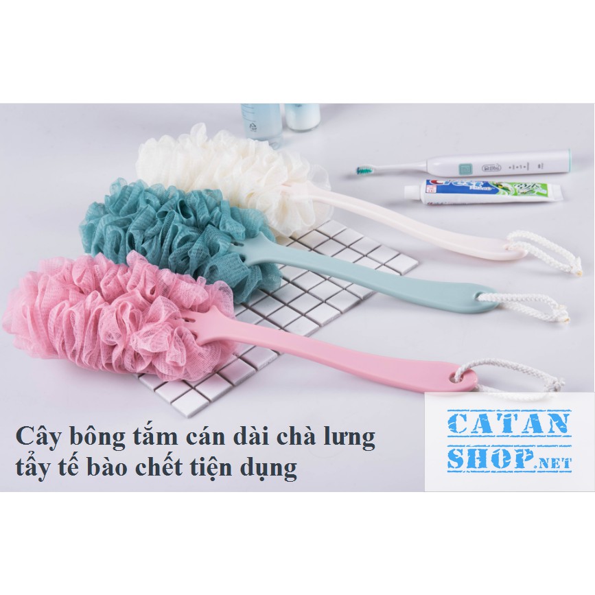 Cây bông tắm cán dài chà lưng tẩy tế bào chết tiện dụng- Màu ngẫu nhiên GD273-chalung