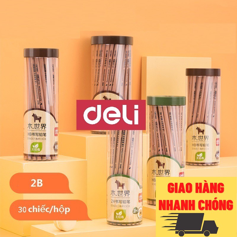 Bút chì lục giác Deli - loại 2B - 30 chiếc/hộp