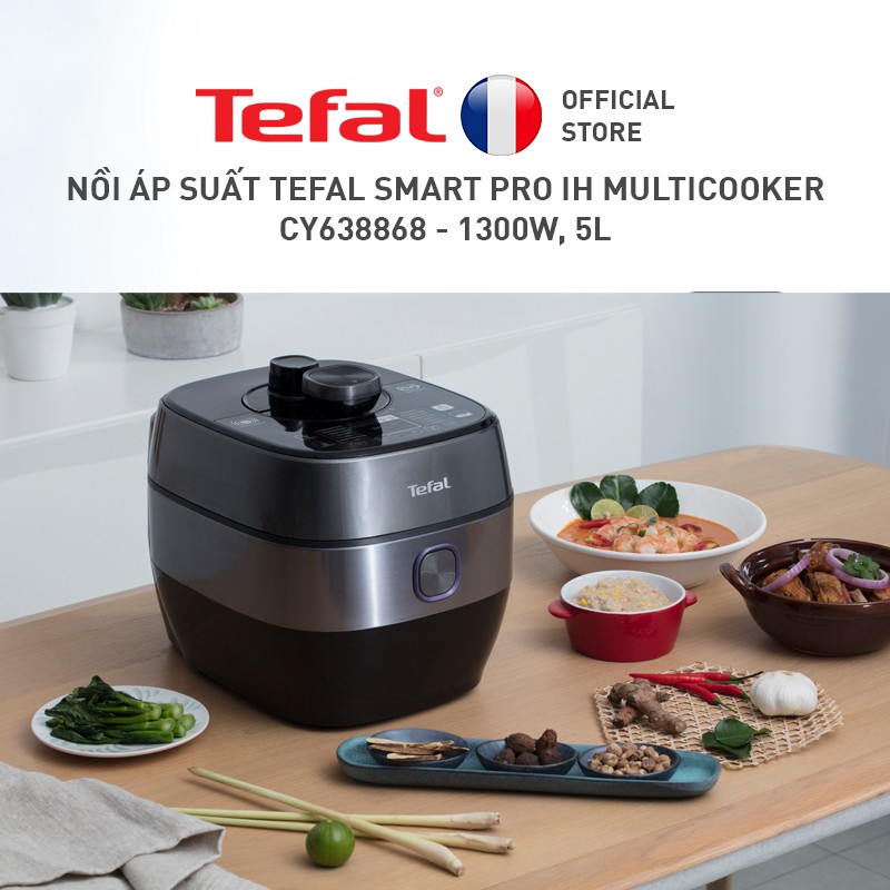 Nồi áp suất Tefal Smart Pro IH Multicooker CY638868 - 1300W, 5L ✅ Bảo Hành Chính Hãng 02 Năm