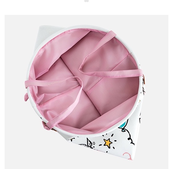 Giỏ vải Oxford đựng quần áo đa năng gấp gọn phong cách Châu Âu họa tiết hoạt hình