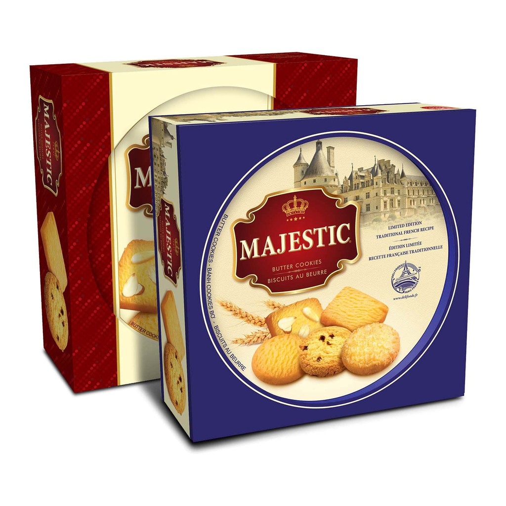 Bánh quy bơ hộp thiếc Majestic 382g