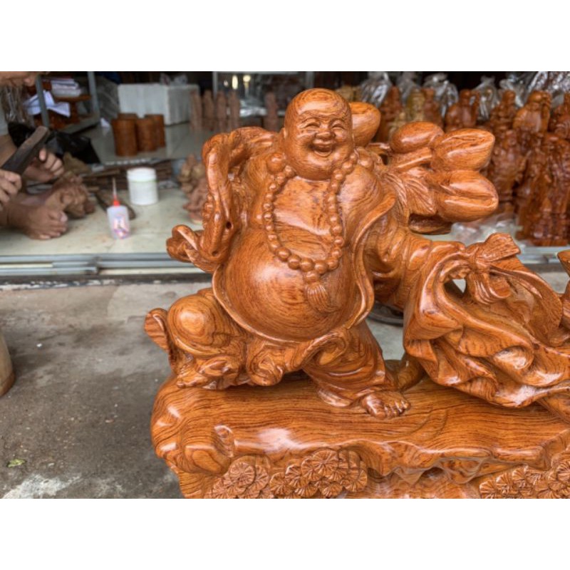 Tượng phật di lặc kéo bao gỗ hương ngang 50cm