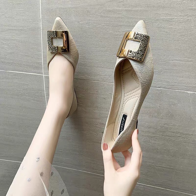 D137- giày bệt nữ mũi nhọn da mềm hàng quảng châu cao cấp kèm ảnh thật | BigBuy360 - bigbuy360.vn