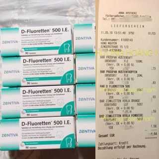 Vitamin D-Flour 500 IE Đức ( mẫu mới) kèm bill