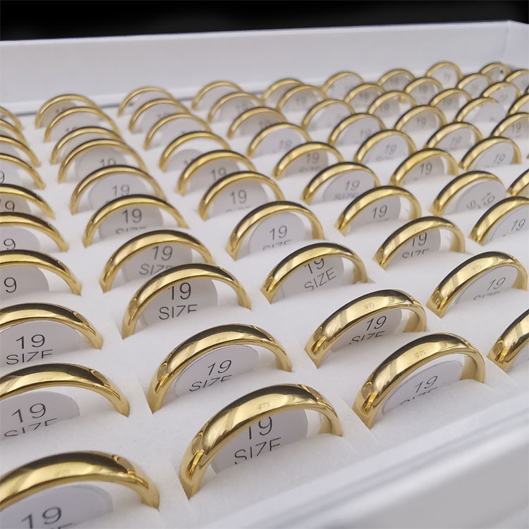 Nhẫn Thép Titan 4MM 19A1214 Thiết Kế Đơn Giản Dễ Phối Đồ Phong Cách Harajuku