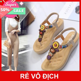 BH 6 tháng_Dép nữ cao cấp _Sandal nữ xỏ ngón đế xuồng 5cm. Dép nữ xỏ ngón đế xuồng. Xăng đan nữ xỏ ngón đế xuồng 5cm.