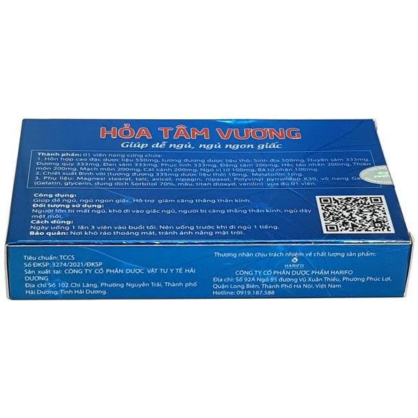 Hỏa Tâm Vương - Giúp tư âm dưỡng huyết, bổ tâm, an thần, hỗ trợ giấc ngủ sâu giấc (20 viên)