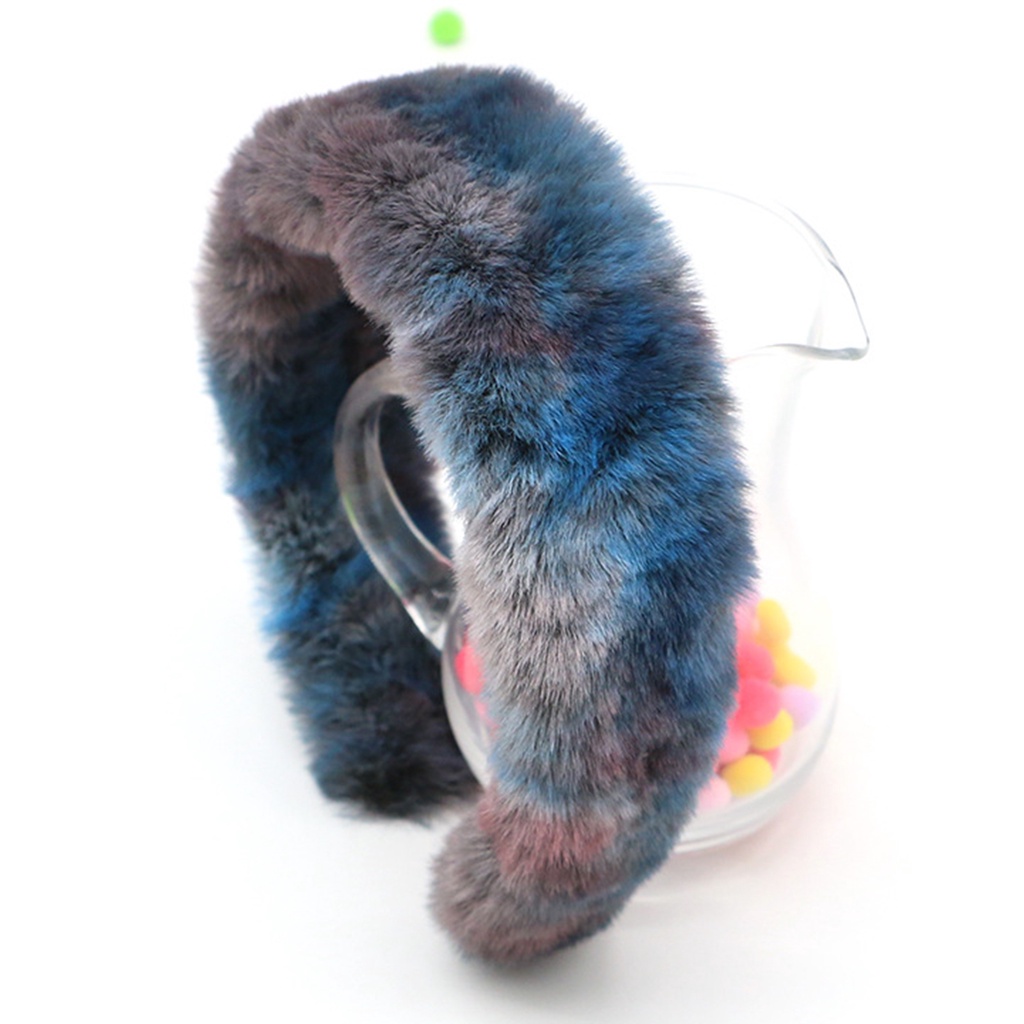 Băng Đô Lông Thỏ Nhân Tạo Nhiều Màu Phong Cách Retro Cho Nữ