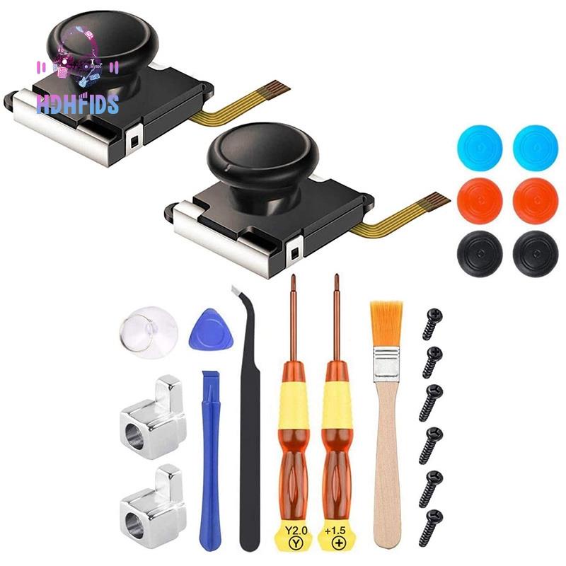 Bộ 2 gói phụ kiện sửa chữa thay thế cần điều khiển Joycon thích hợp cho Nintendo Switch với tuốc nơ vít chéo