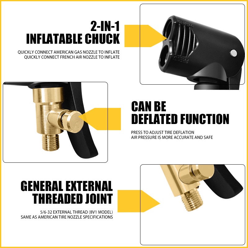 Đầu Nối Van Bơm Hơi Lốp Xe Hơi Bằng Đồng Thau