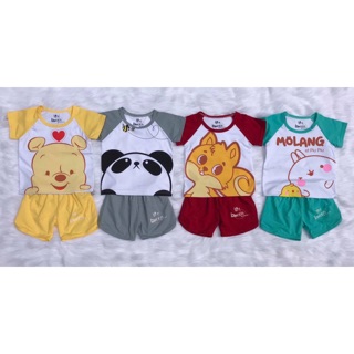 Set 4 bộ đồ đùi ngắn tay cute y hình cho bé
