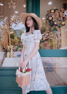 ĐẦM HOA MIDI CỔ BÈO