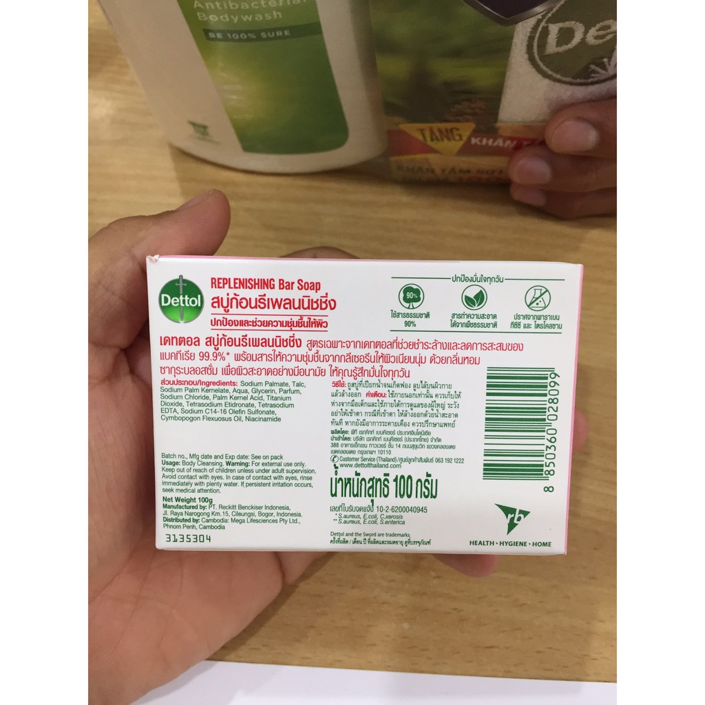 Xà Bông Kháng Khuẩn Dettol Thái Lan 100gram - Hàng chính hãng DKSH Việt Nam