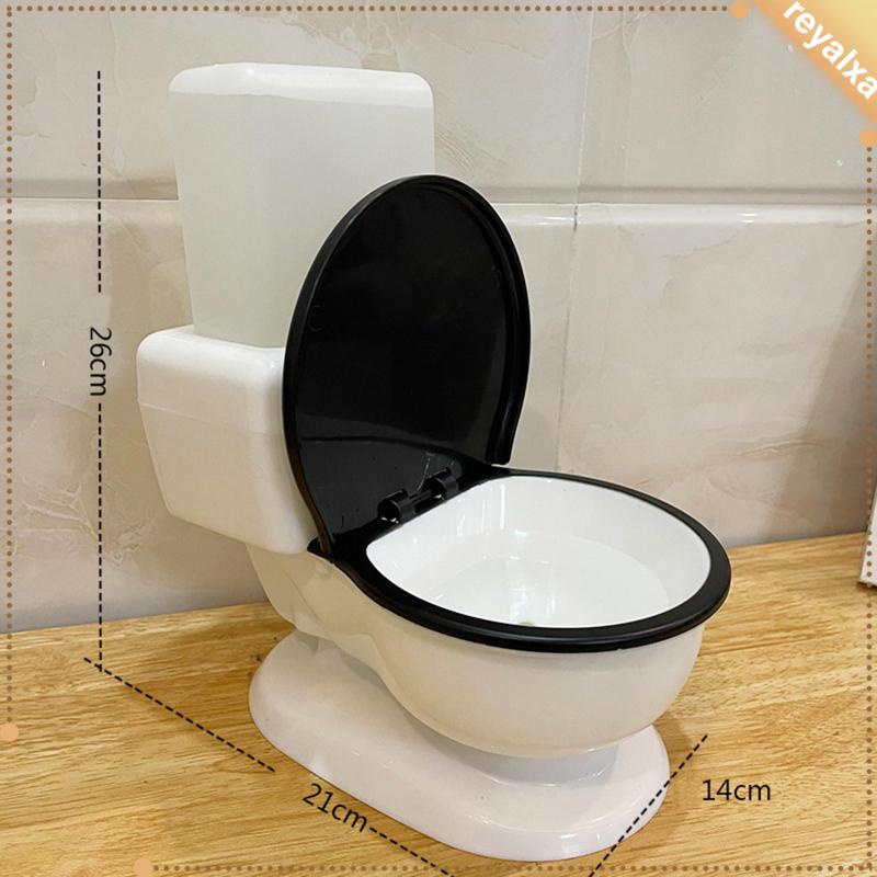Khay đựng nước uống hình bồn cầu xả nước dành cho thú cưng cỡ nhỏ và vừa vui nhộn